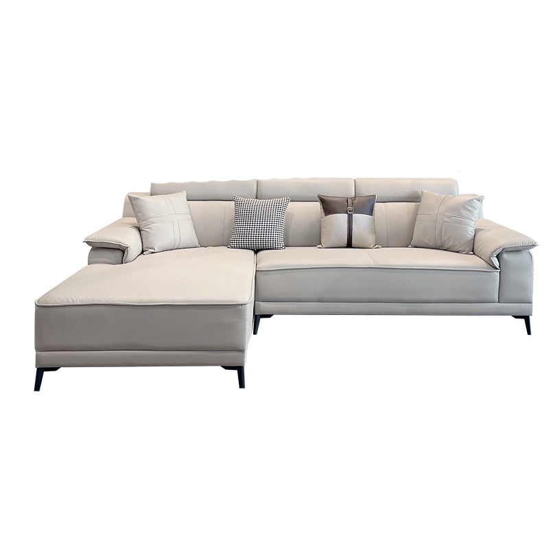 Stain-Resistant Faux Leather Pillow Top Arm Sofa/Sectional for Living Room