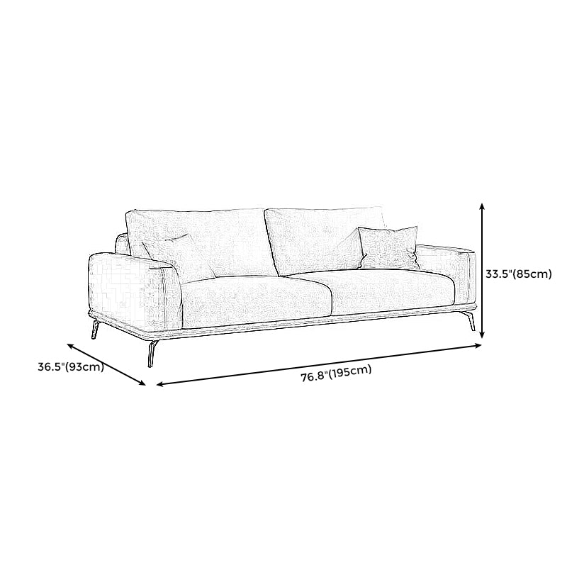 Stain-Resistant Faux Leather Square Arm Sofa/Sectional for Living Room