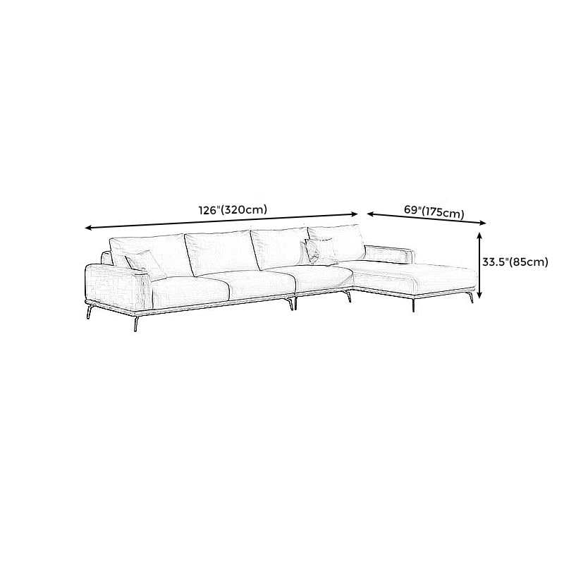 Stain-Resistant Faux Leather Square Arm Sofa/Sectional for Living Room