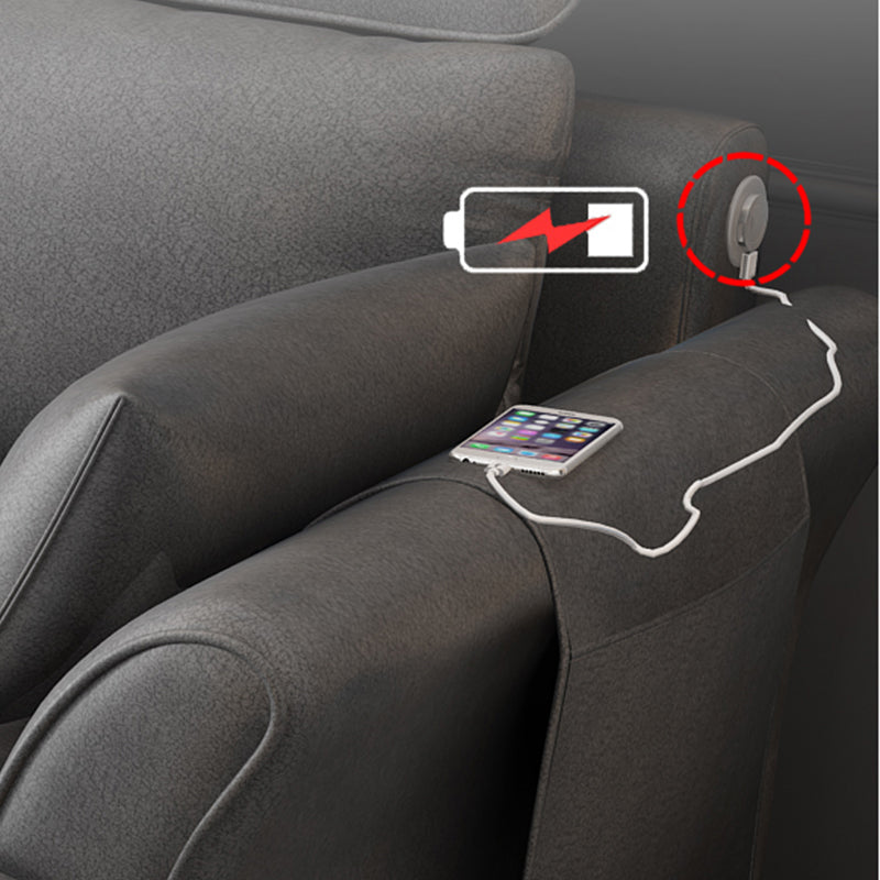 Fabric Pillow Top Arm Sectional 35.43"High High Back Sofa with Storage