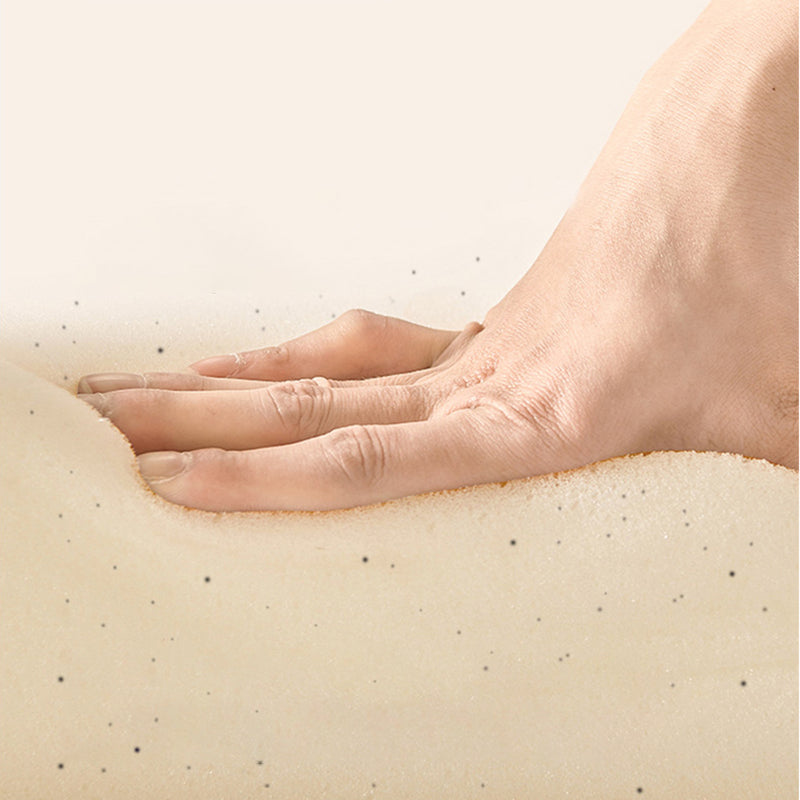 Beige Stain-Resistant Faux Leather Pillow Top Arm Sectional for Living Room