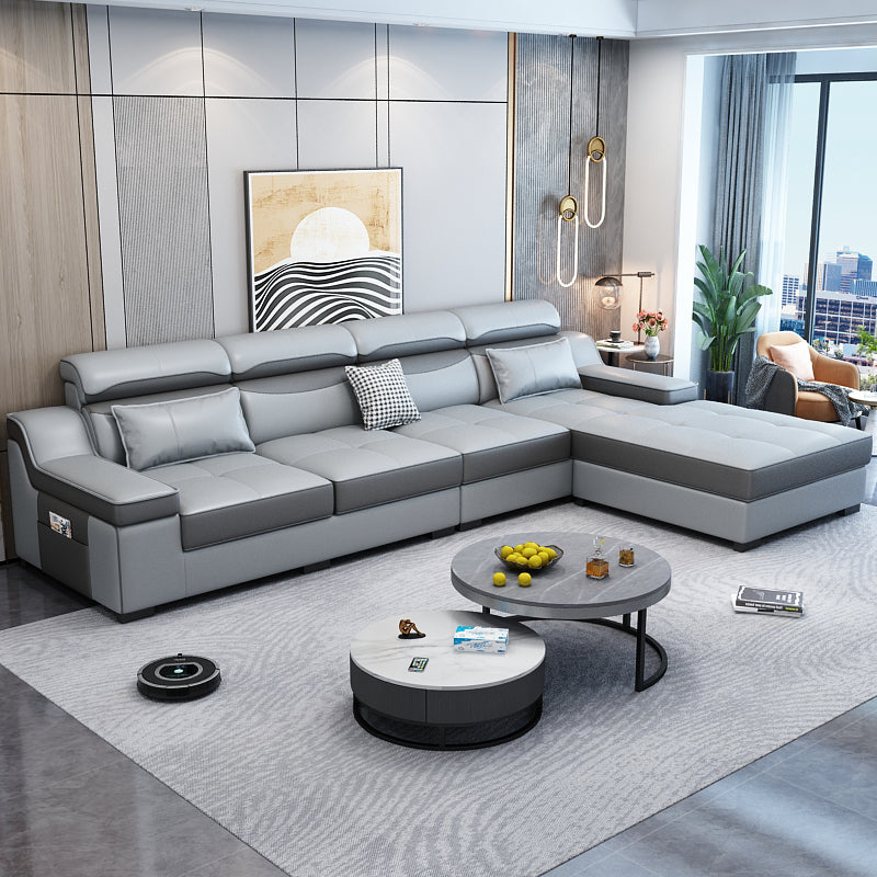 133.86"D x 70.87"W x 35.43"H Modern Removable Cushions Scooped Arm Sectionals with Storage