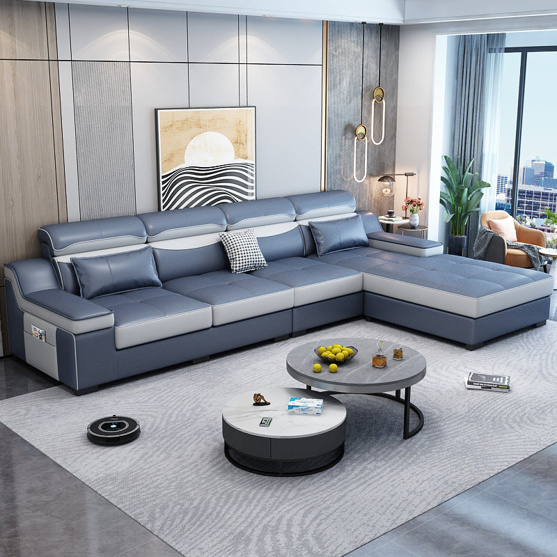 133.86"D x 70.87"W x 35.43"H Modern Removable Cushions Scooped Arm Sectionals with Storage