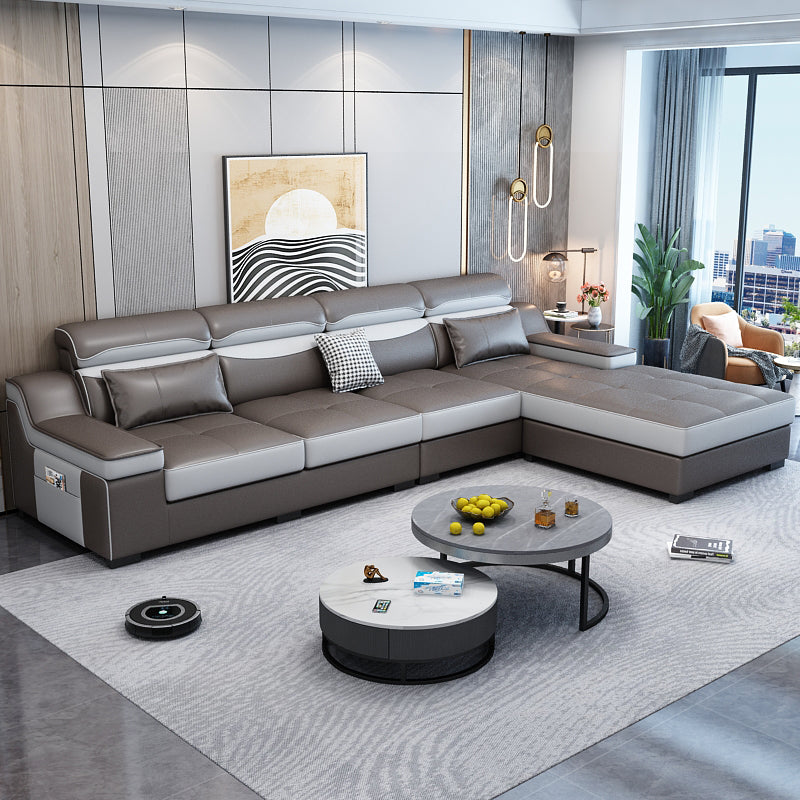 133.86"D x 70.87"W x 35.43"H Modern Removable Cushions Scooped Arm Sectionals with Storage