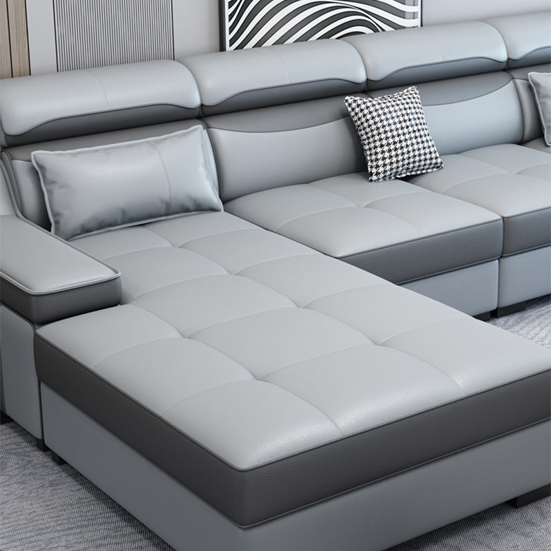 133.86"D x 70.87"W x 35.43"H Modern Removable Cushions Scooped Arm Sectionals with Storage