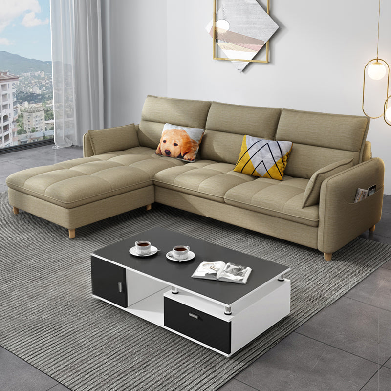 79.92"D x 56.3"W x 33.46"H 3-Seat Cushion Back Tufted Sectional with Storage