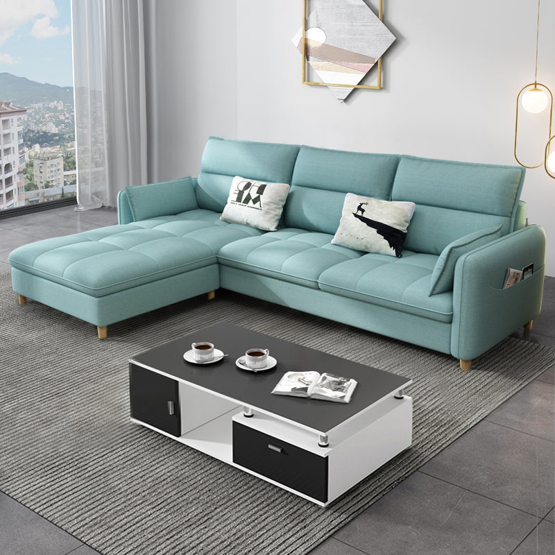 79.92"D x 56.3"W x 33.46"H 3-Seat Cushion Back Tufted Sectional with Storage