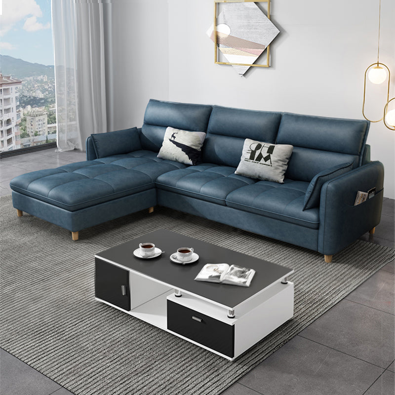79.92"D x 56.3"W x 33.46"H 3-Seat Cushion Back Tufted Sectional with Storage