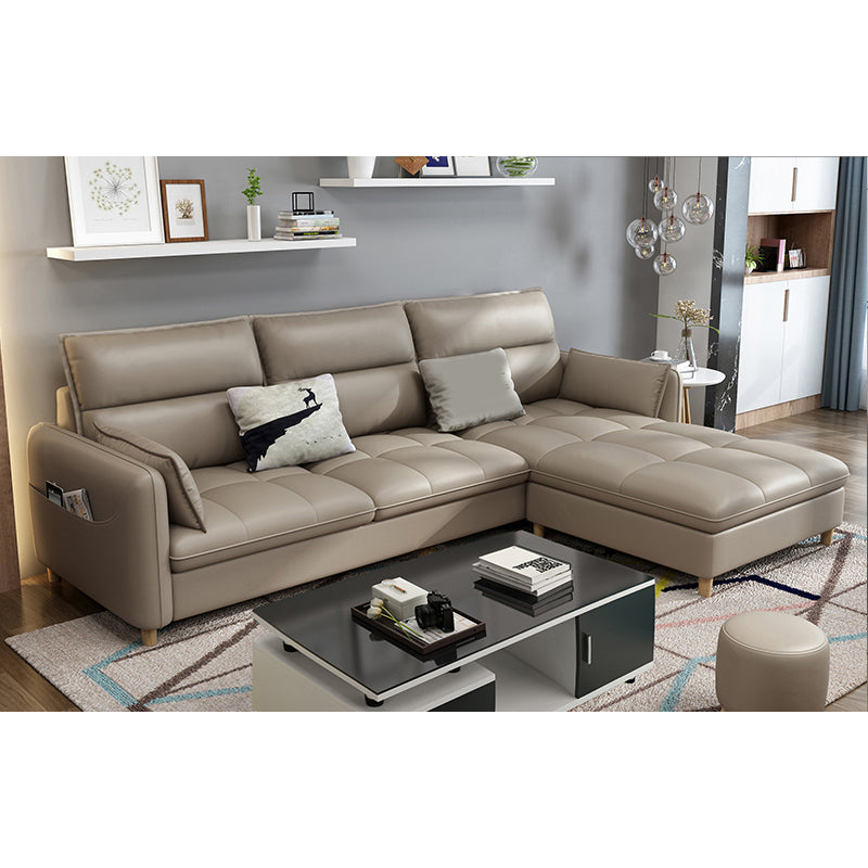 79.92"D x 56.3"W x 33.46"H 3-Seat Cushion Back Tufted Sectional with Storage
