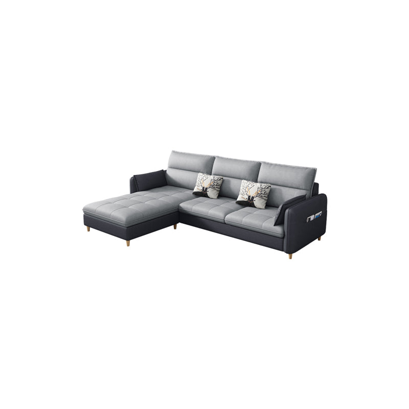 79.92"D x 56.3"W x 33.46"H 3-Seat Cushion Back Tufted Sectional with Storage
