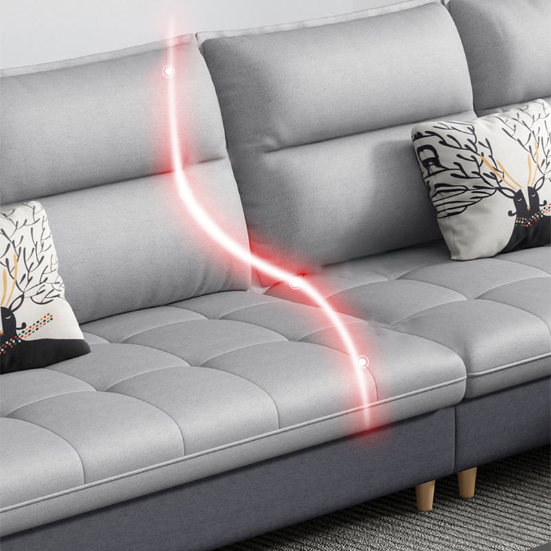 79.92"D x 56.3"W x 33.46"H 3-Seat Cushion Back Tufted Sectional with Storage