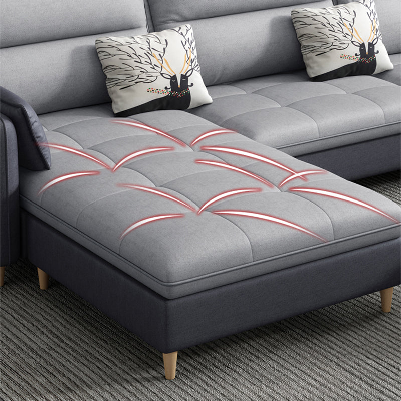 79.92"D x 56.3"W x 33.46"H 3-Seat Cushion Back Tufted Sectional with Storage