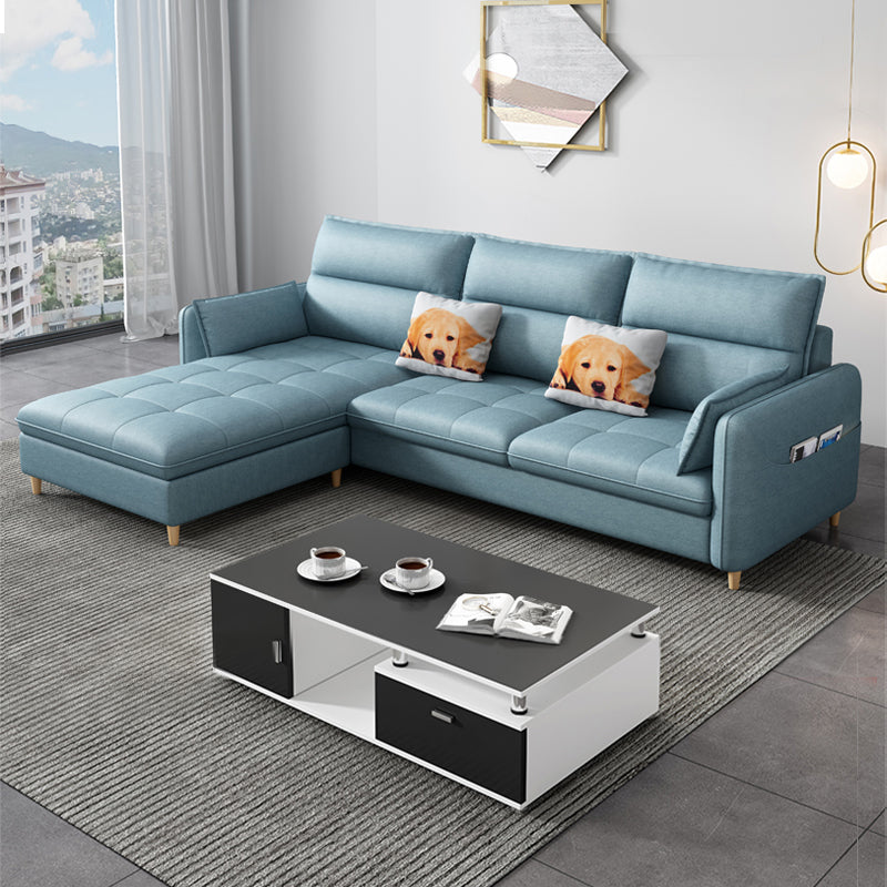 79.92"D x 56.3"W x 33.46"H 3-Seat Cushion Back Tufted Sectional with Storage