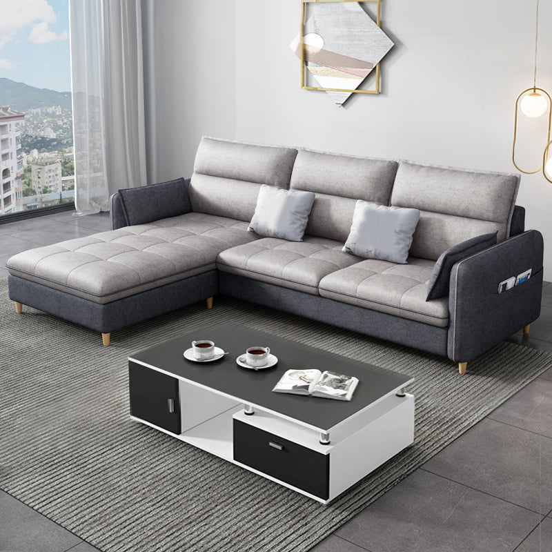 79.92"D x 56.3"W x 33.46"H 3-Seat Cushion Back Tufted Sectional with Storage