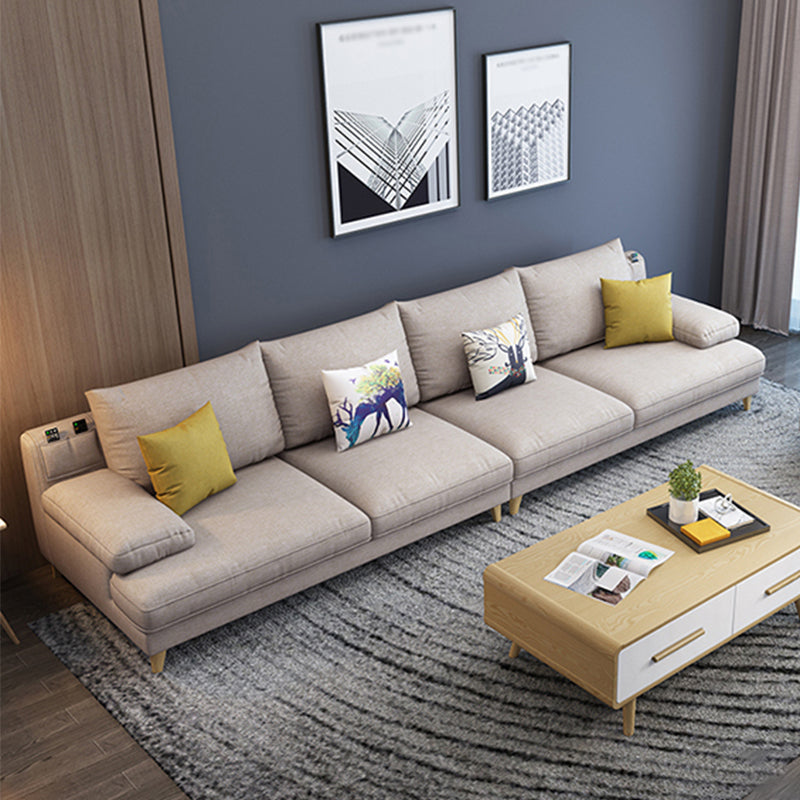 34.6"High Pillow Top Arm Sectional Contemporary Cushion Back for Living Room