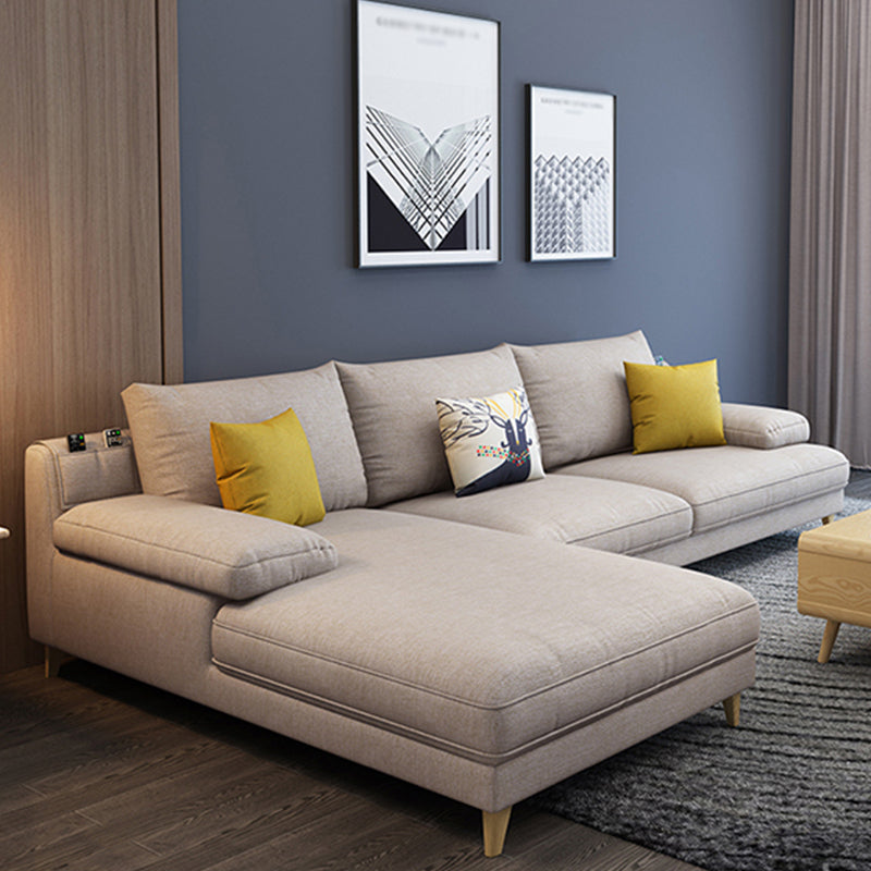 34.6"High Pillow Top Arm Sectional Contemporary Cushion Back for Living Room