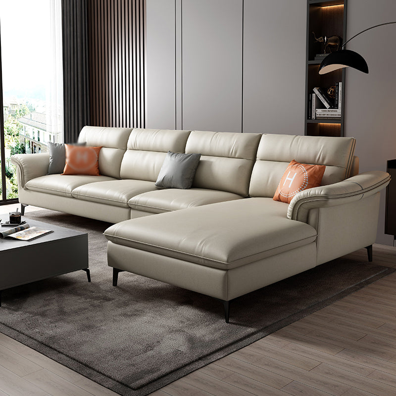 141.73" L x 70.86" W x 35.43" H Faux Leather Pillow Top Arm Sectional for Living Room