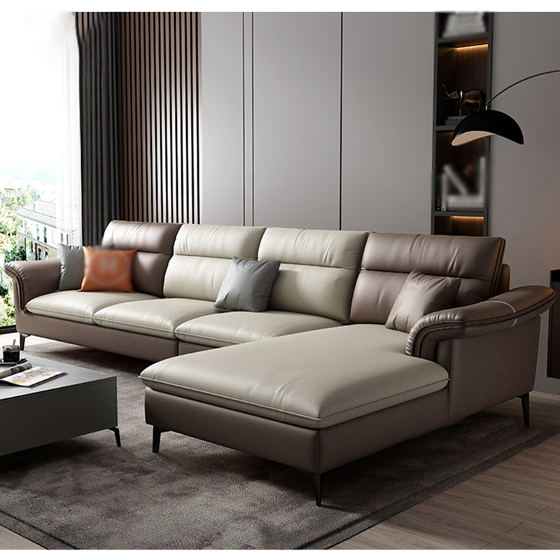 141.73" L x 70.86" W x 35.43" H Faux Leather Pillow Top Arm Sectional for Living Room