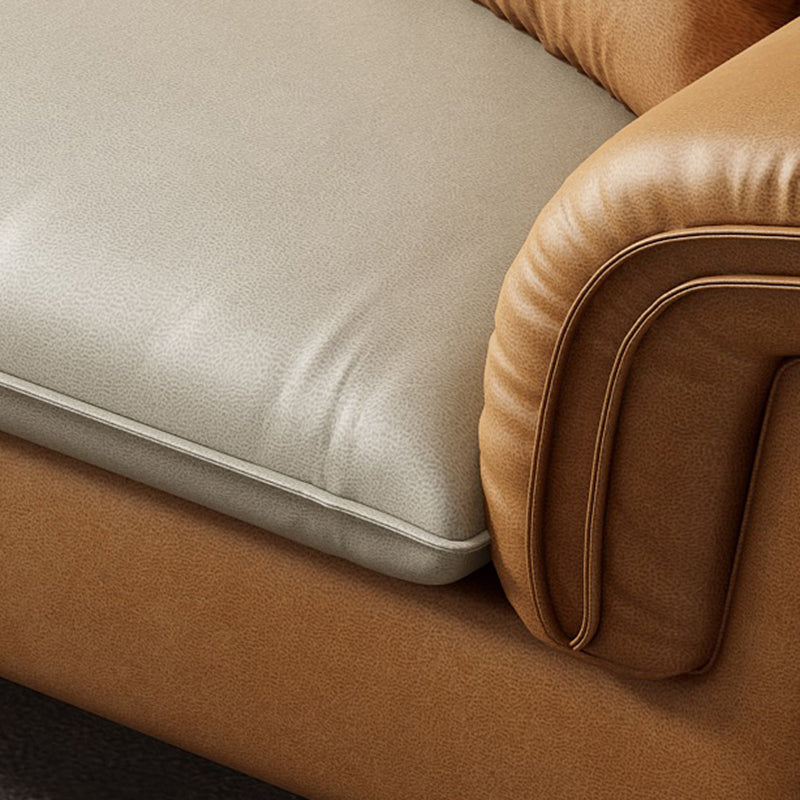 141.73" L x 70.86" W x 35.43" H Faux Leather Pillow Top Arm Sectional for Living Room