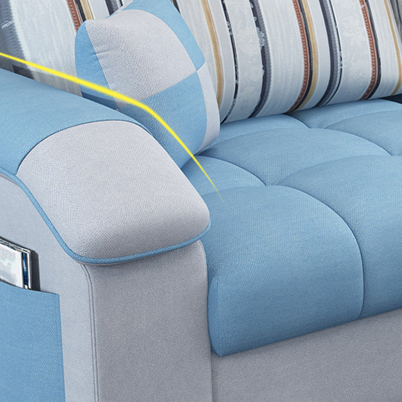 Tufted Removable Cushions Sectional Sofa with Storage for 3 People