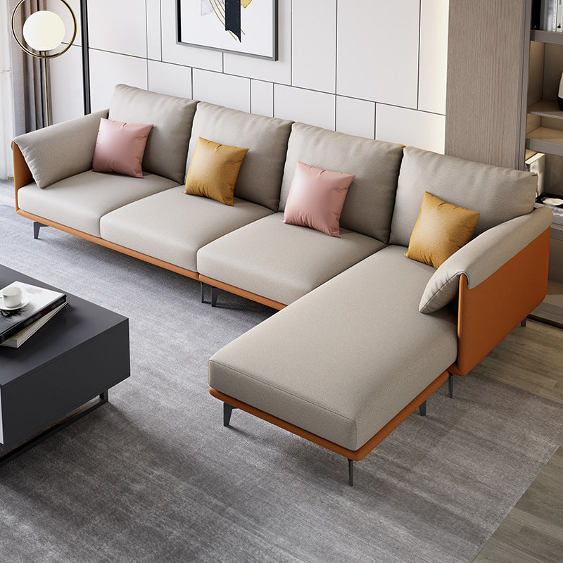 122.8x67x36.2 Faux leather Sectional Pillow Top Arm Sectional for Living Room