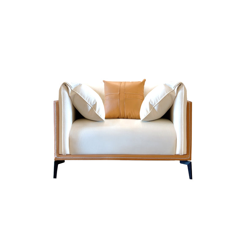 Stain-Resistant Faux Leather Sofa/Sectional with Pillowed Back Cushions for Living Room