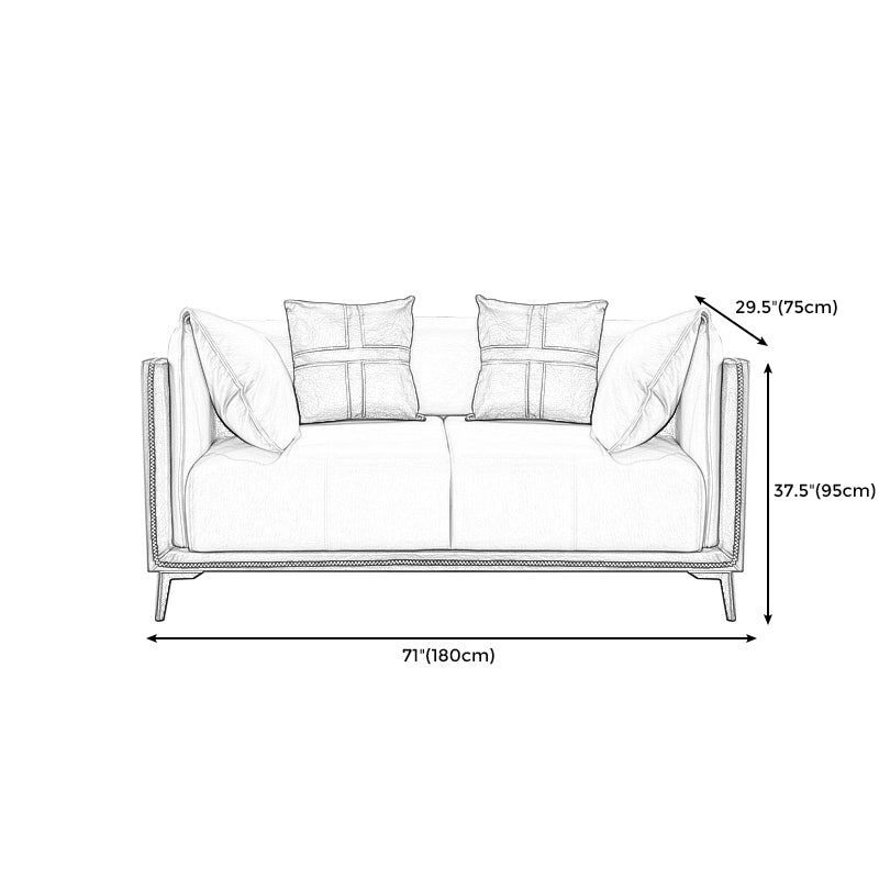 Stain-Resistant Faux Leather Sofa/Sectional with Pillowed Back Cushions for Living Room