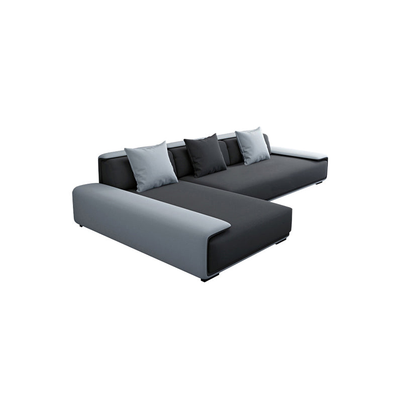 Faux leather Grey Sectional Armless Stain-Resistant Sectional for Living Room