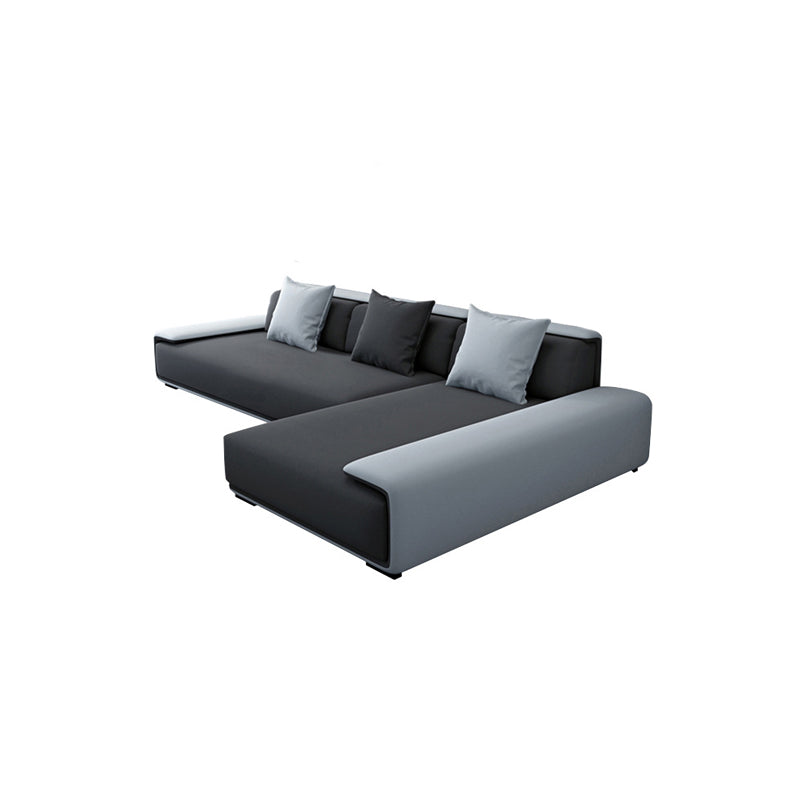 Faux leather Grey Sectional Armless Stain-Resistant Sectional for Living Room