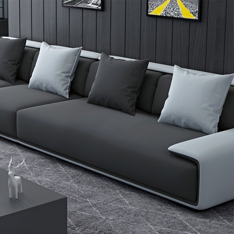 Faux leather Grey Sectional Armless Stain-Resistant Sectional for Living Room