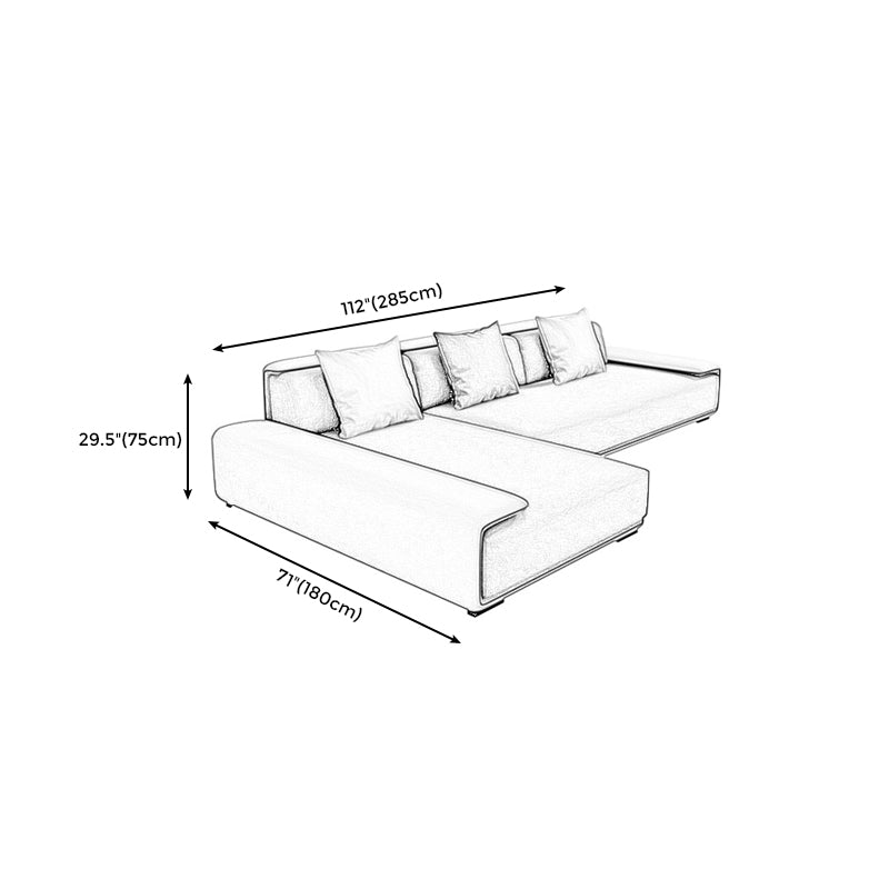 Faux leather Grey Sectional Armless Stain-Resistant Sectional for Living Room