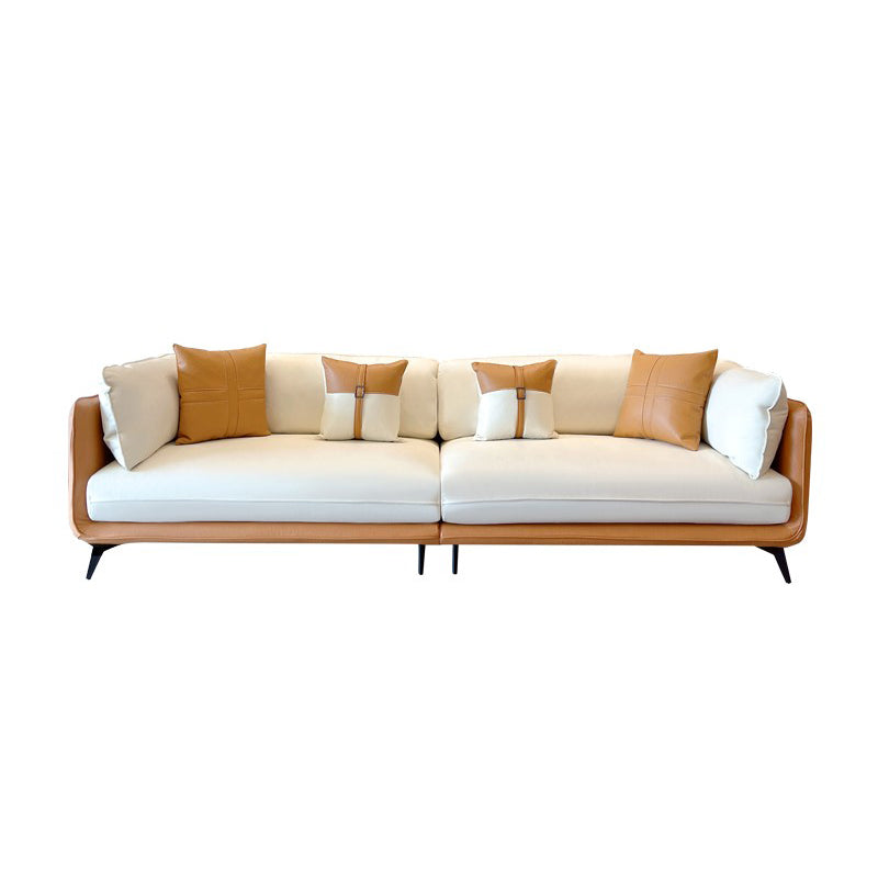 Contemporary Stain-Resistant Faux Leather Square Arm Sofa/Sectional for Living Room