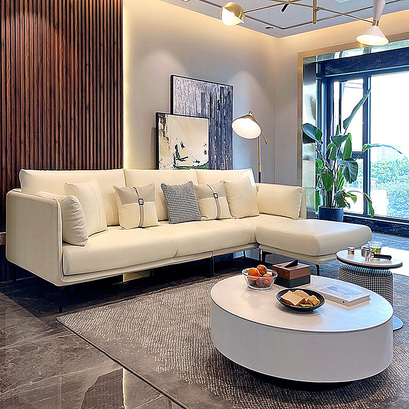 Contemporary Stain-Resistant Faux Leather Square Arm Sofa/Sectional for Living Room