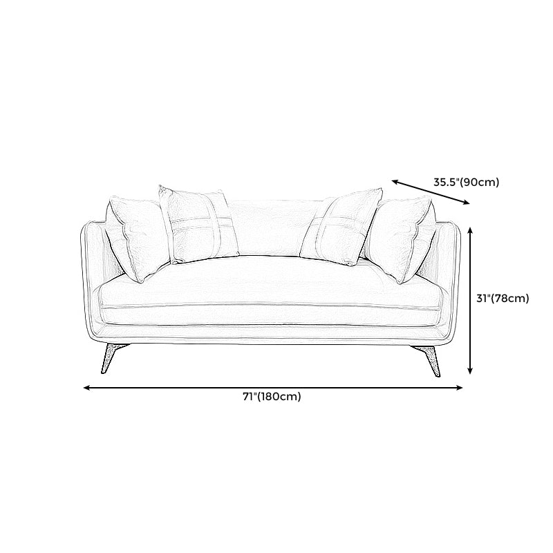 Contemporary Stain-Resistant Faux Leather Square Arm Sofa/Sectional for Living Room