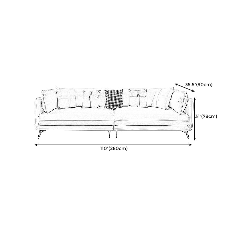 Contemporary Stain-Resistant Faux Leather Square Arm Sofa/Sectional for Living Room