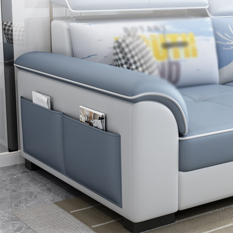 Flared Arms 3-seat Ottoman Included Sectionals Sofa with Storage