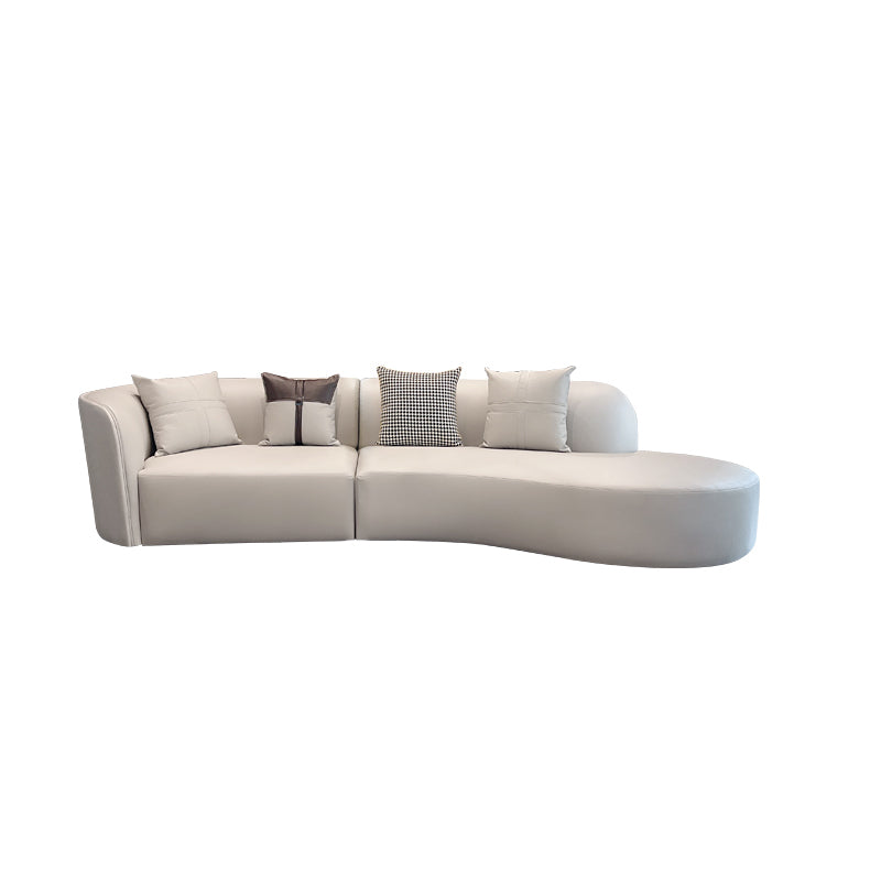 Stain-Resistant Modern Faux Leather Sofa/Sectional Pillowed Back Cushions