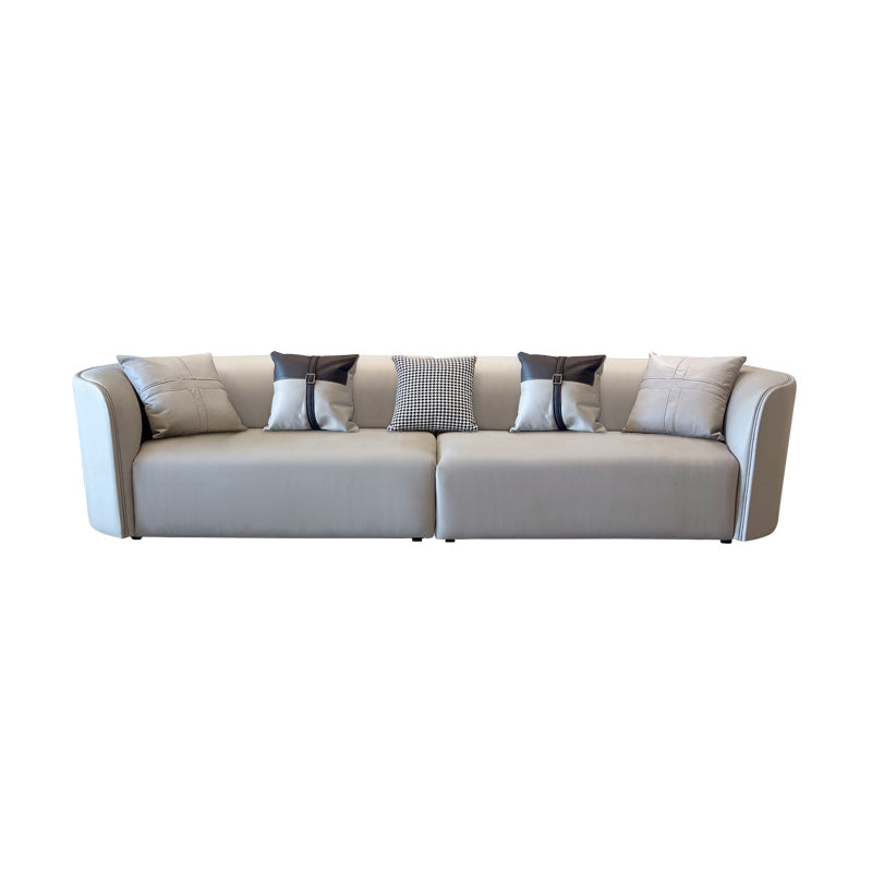 Stain-Resistant Modern Faux Leather Sofa/Sectional Pillowed Back Cushions