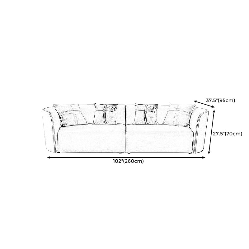 Stain-Resistant Modern Faux Leather Sofa/Sectional Pillowed Back Cushions