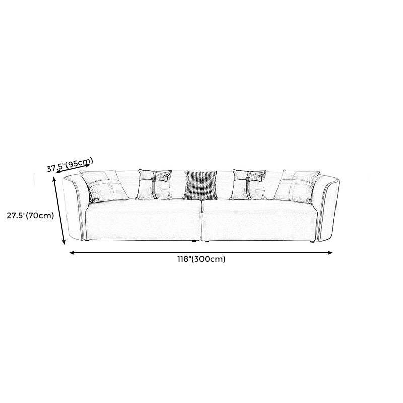 Stain-Resistant Modern Faux Leather Sofa/Sectional Pillowed Back Cushions