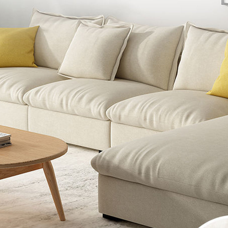 Contemporary Removable Cushions Sectionals 33.46"High Straight Arm Sofa,Beige
