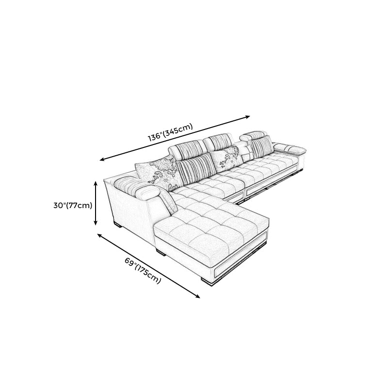 135.8x68.8x30.3 Modern Faux Leather Sectional Square Arm Sectional