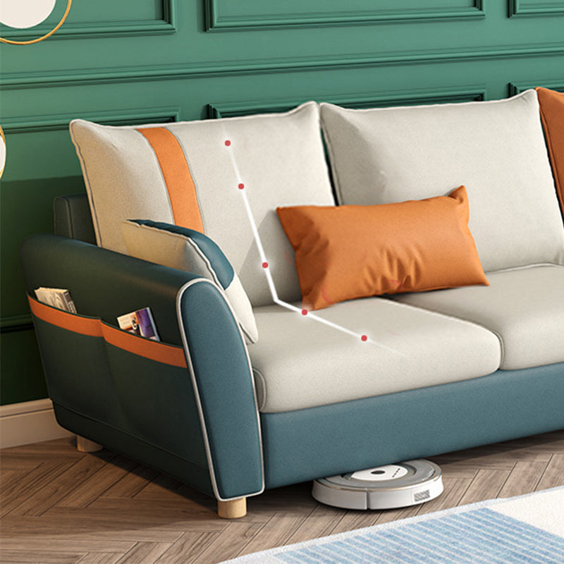 Fabric Cushion Back Sectional Sofa 29.53"High Tuxedo Arm Sofa with Storage