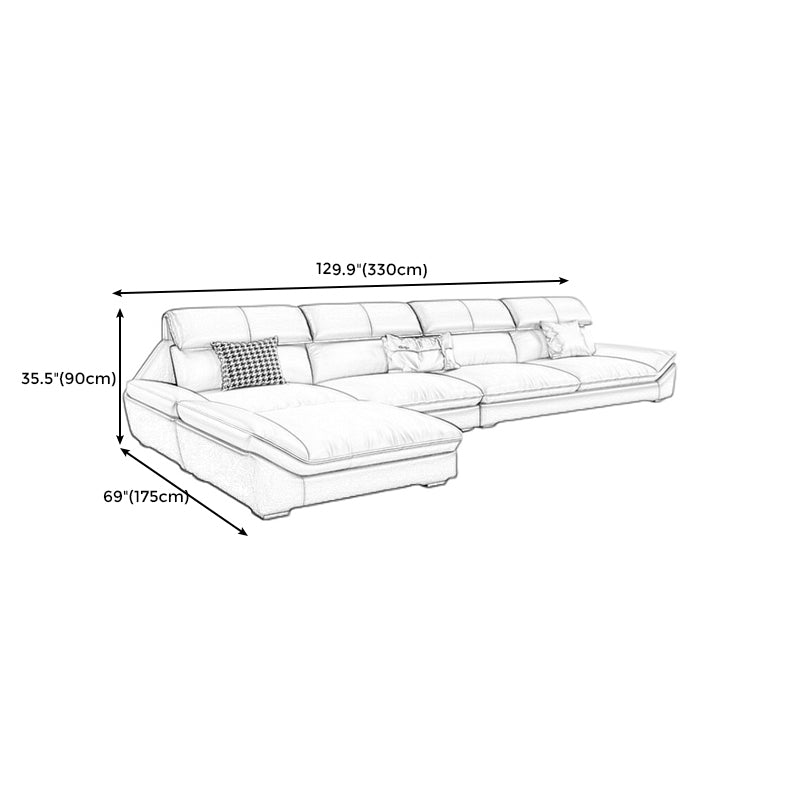 Grey Stain-Resistant Faux Leather Pillow Top Arm Sofa/Sectional for Living Room