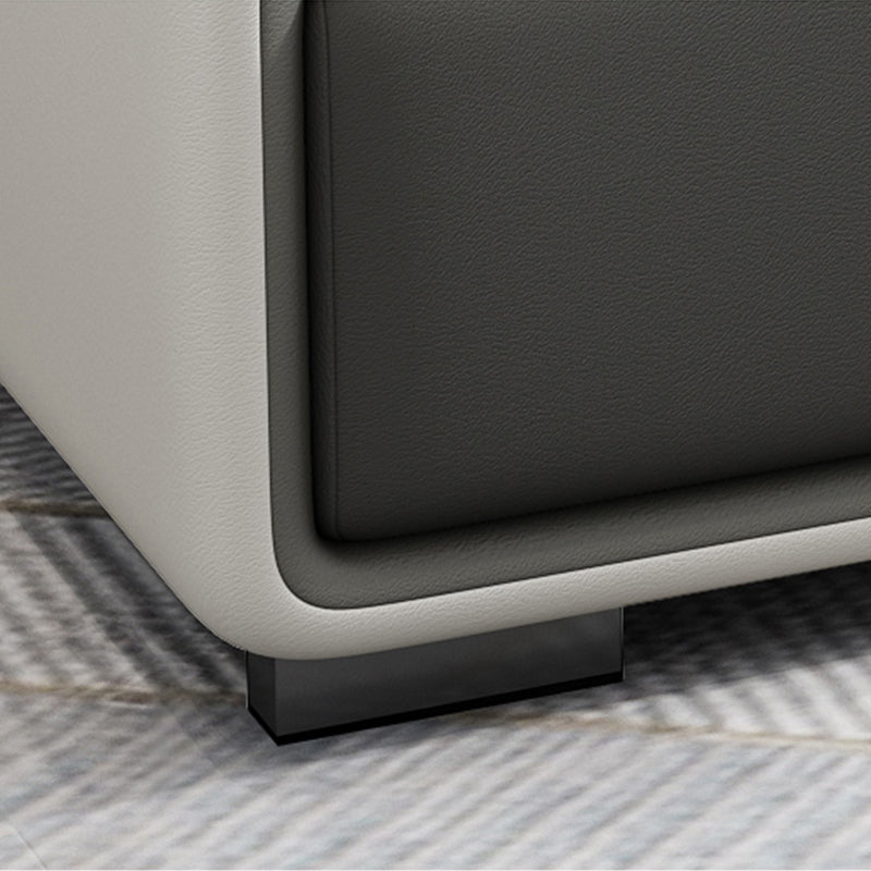 Contemporary Modular L-Shape Sectional with Pillowed Back Cushions