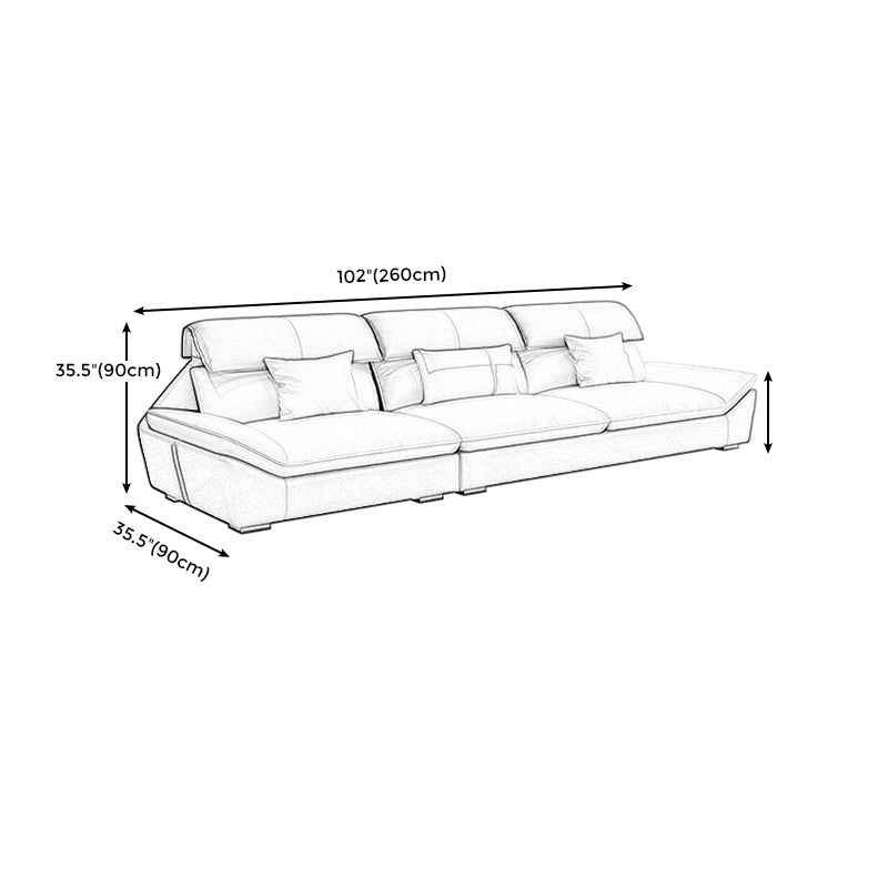 Faux Leather Contemporary Beige Sofa/Sectional for Living Room