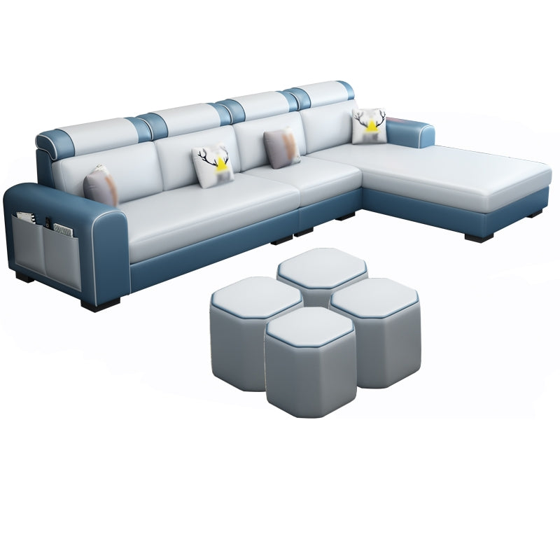 Contemporary Right Hand Facing Sectional with Round Arm and Storage