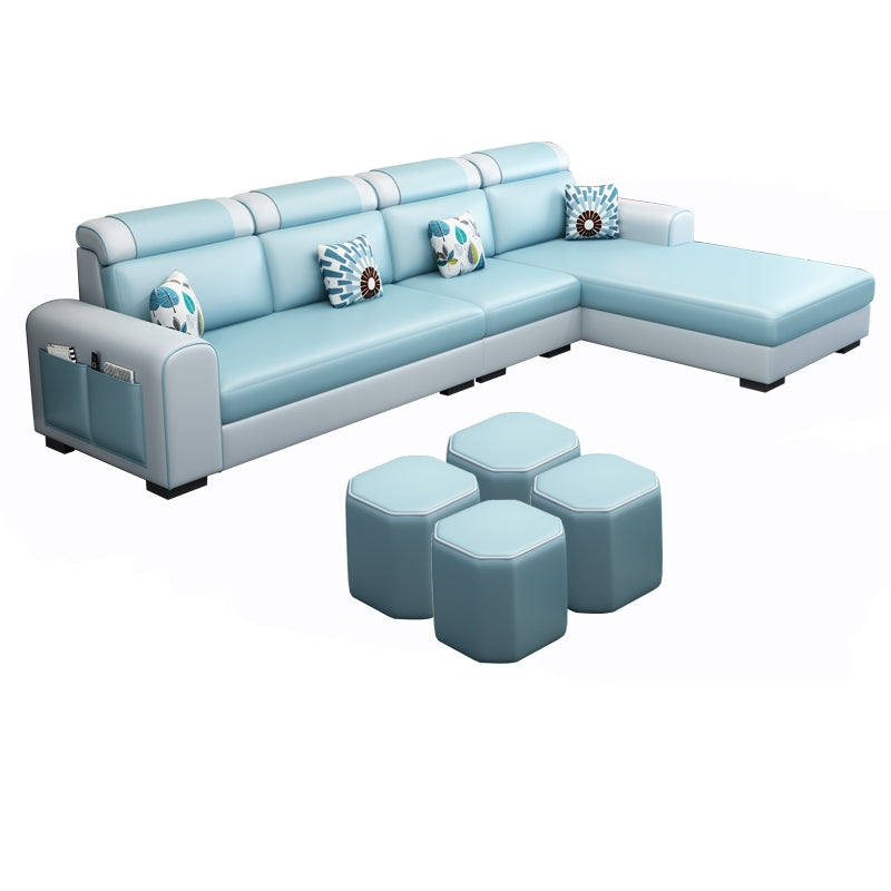 Contemporary Right Hand Facing Sectional with Round Arm and Storage