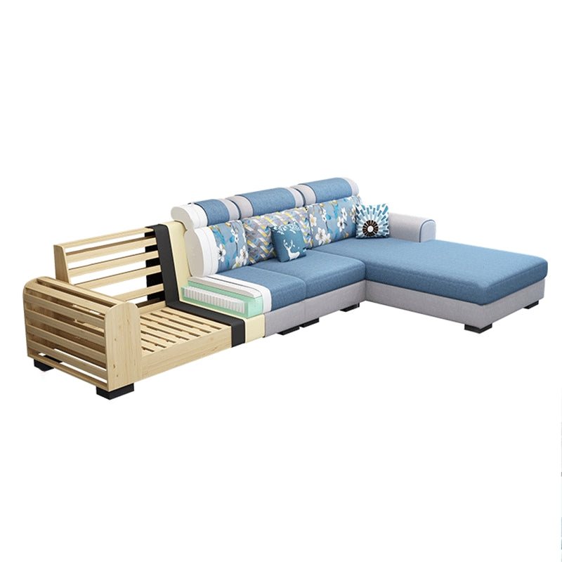 Contemporary Right Hand Facing Sectional with Round Arm and Storage