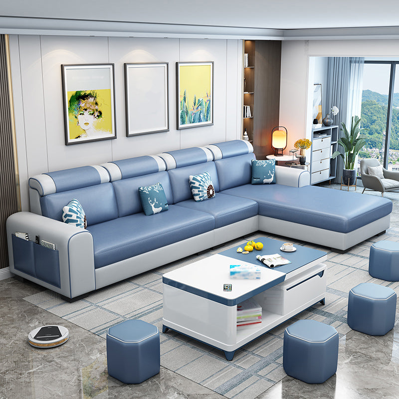 Contemporary Right Hand Facing Sectional with Round Arm and Storage
